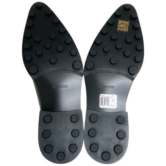 Jil Sander Black Leather Pointed Toe Flat Loafers - Picture 11 of 12